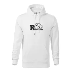   MHS Rado Basket férfi prémium kapucnis pamut pulóver, fehér