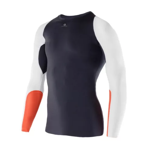 Zeropoint-Athletic-Ferfi-Kompresszios-Hosszu-Ujju-Felso-fekete-feher-narancssarga